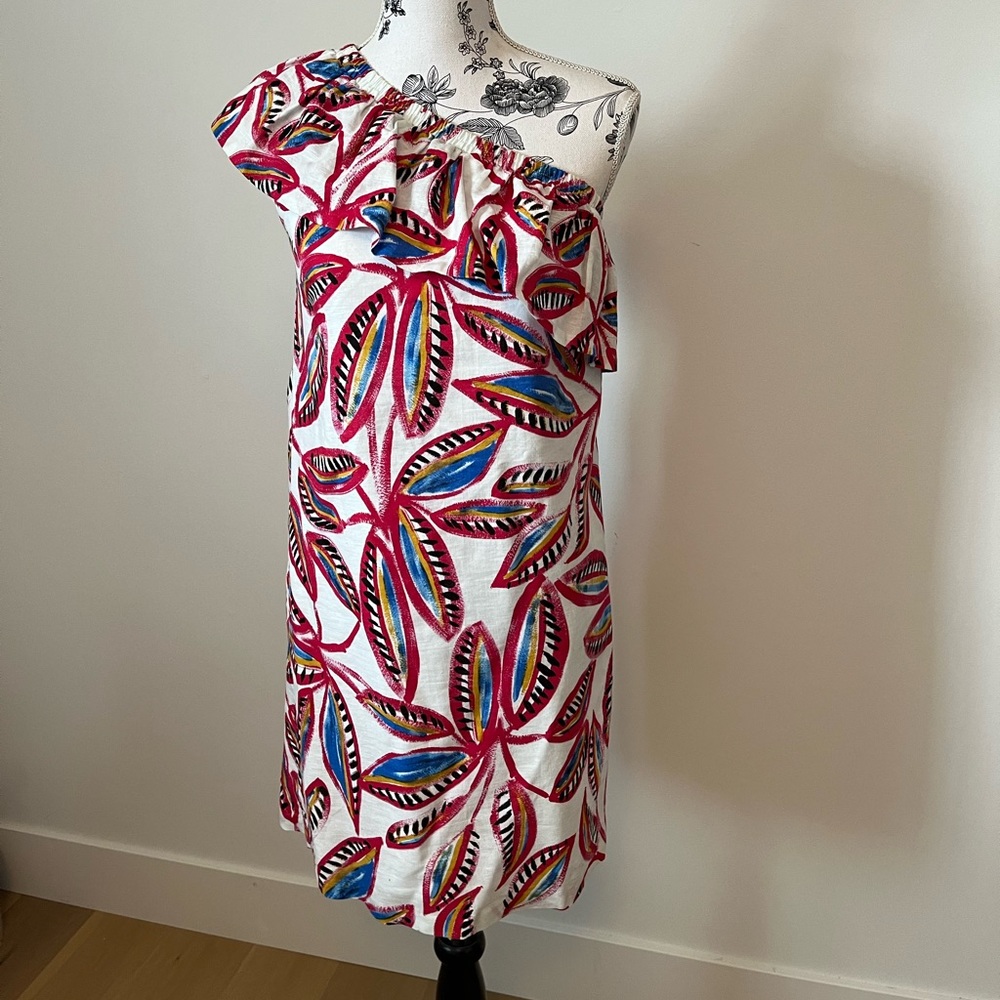 NWOT J.Crew one shoulder floral dress
